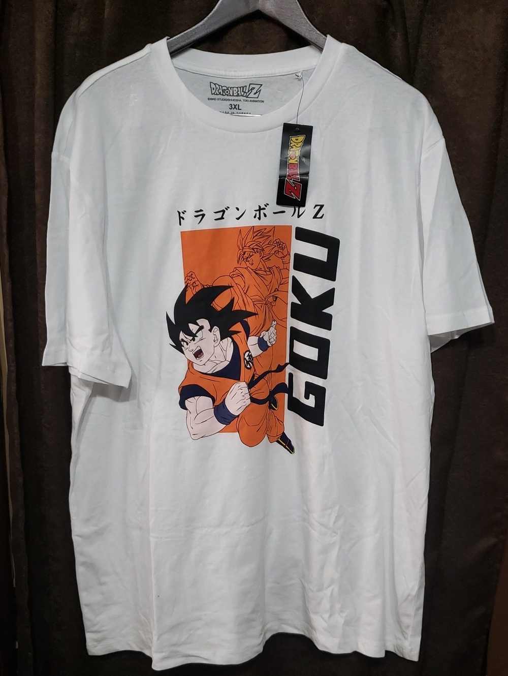 Goku Graphic Tee - White Anime Men's 3XL Toei Animation Authentic